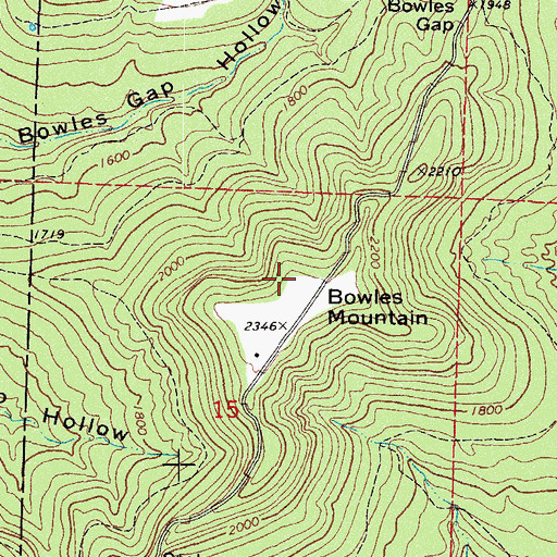 Topographic Map of Bowles Mountain, AR