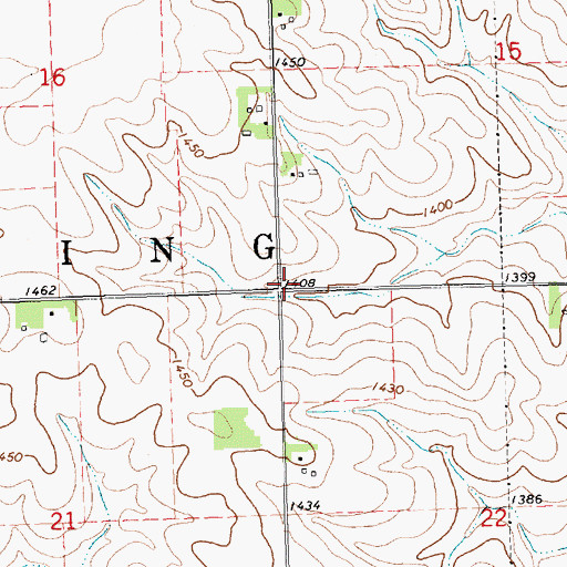 Topographic Map of Township of Reading, IA