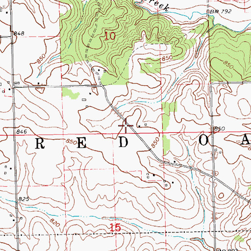 Topographic Map of Township of Red Oak, IA