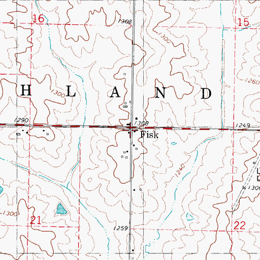 Topographic Map of Township of Richland, IA