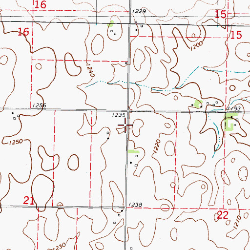 Topographic Map of Township of Richland, IA