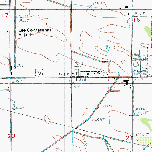 Topographic Map of Bowman School, AR