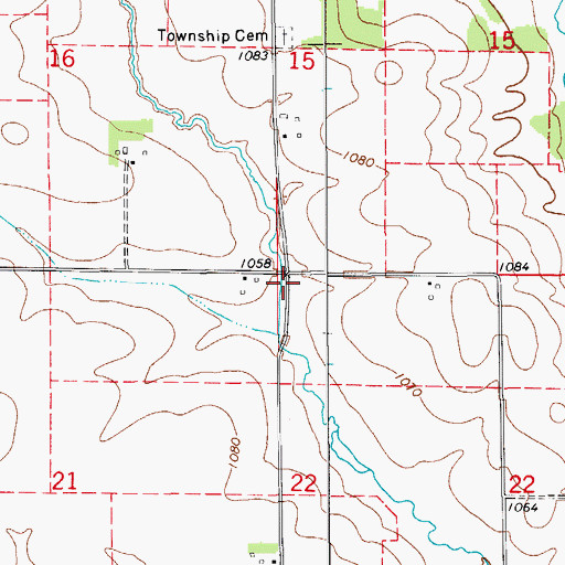 Topographic Map of Township of Richland, IA