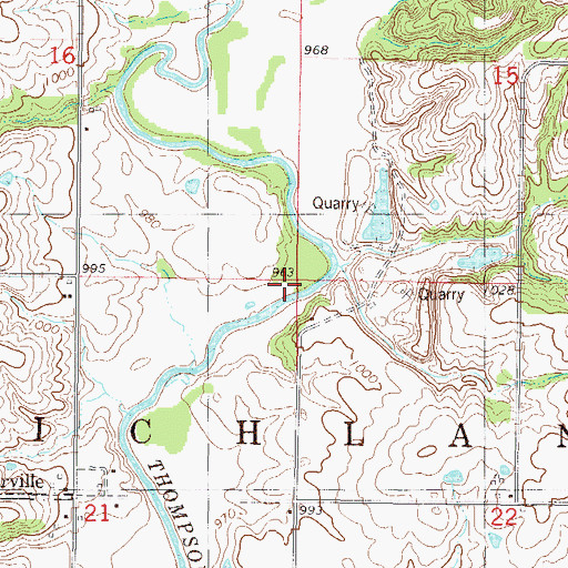 Topographic Map of Township of Richland, IA