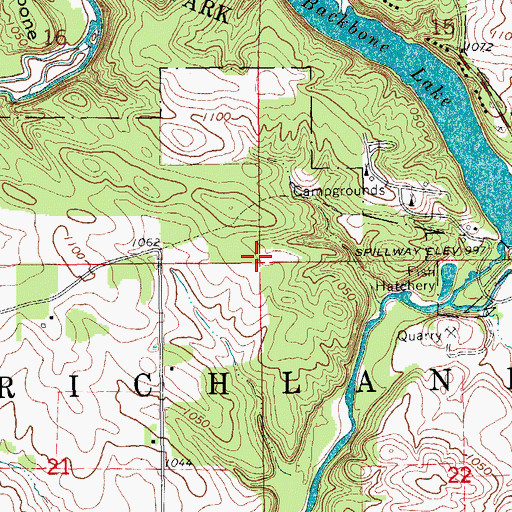 Topographic Map of Township of Richland, IA