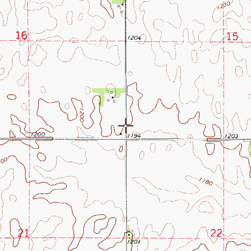 Topographic Map of Township of Richland, IA