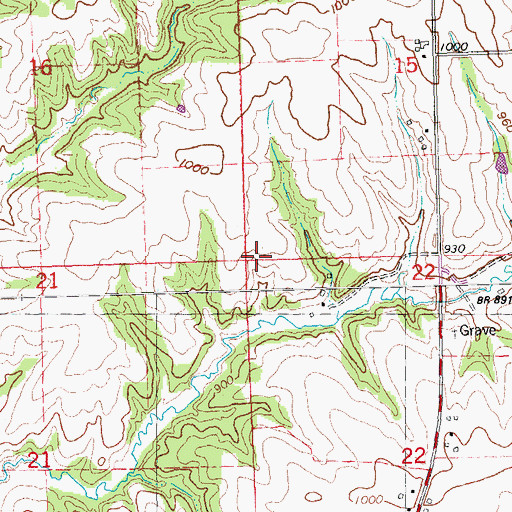 Topographic Map of Township of Richland, IA