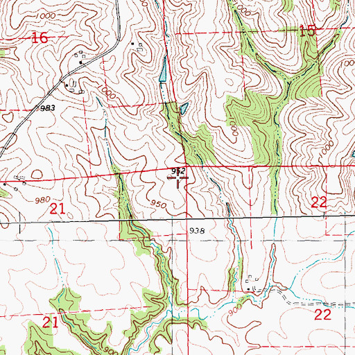 Topographic Map of Township of Richland, IA