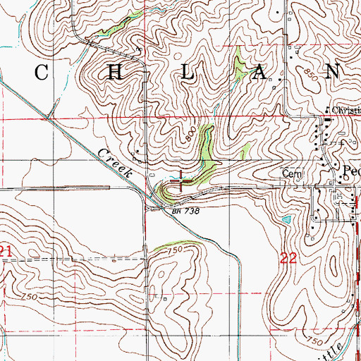 Topographic Map of Township of Richland, IA