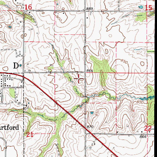 Topographic Map of Township of Richland, IA