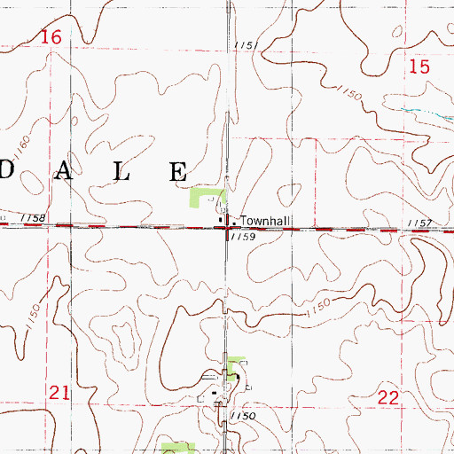Topographic Map of Township of Riverdale, IA
