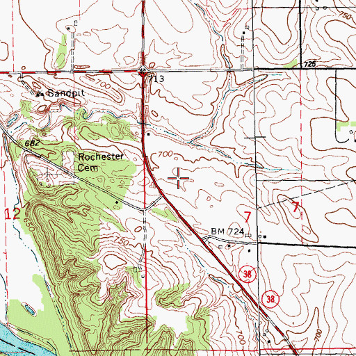 Topographic Map of Township of Rochester, IA