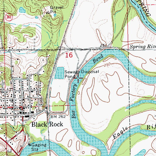 Topographic Map of Box Factory Bend, AR