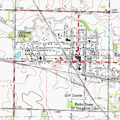 Topographic Map of City of Rolfe, IA