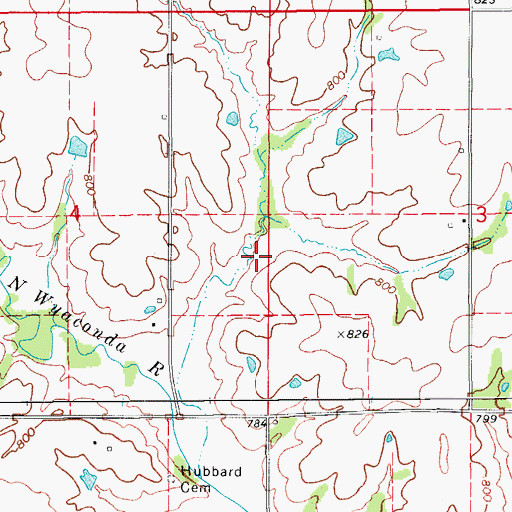 Topographic Map of Township of Roscoe, IA