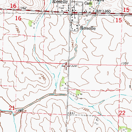 Topographic Map of Township of Roselle, IA