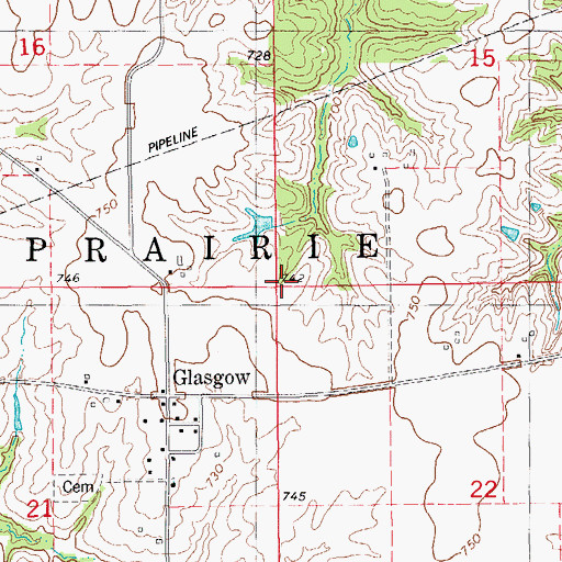 Topographic Map of Township of Round Prairie, IA
