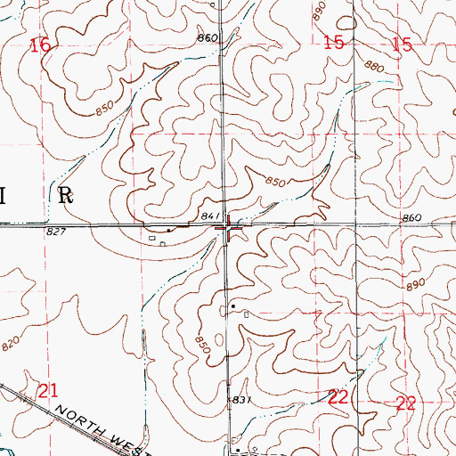Topographic Map of Township of Saint Clair, IA