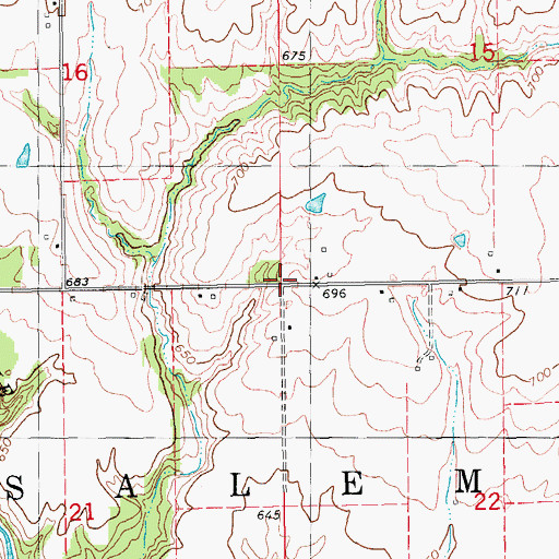 Topographic Map of Township of Salem, IA