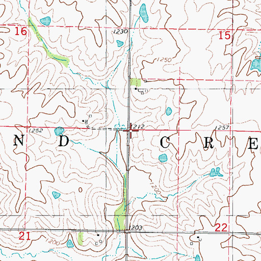 Topographic Map of Township of Sand Creek, IA
