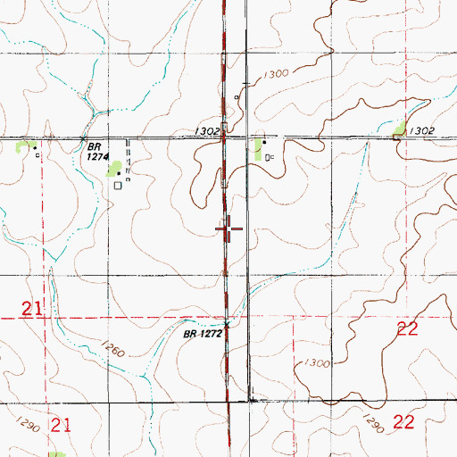 Topographic Map of Township of Saratoga, IA