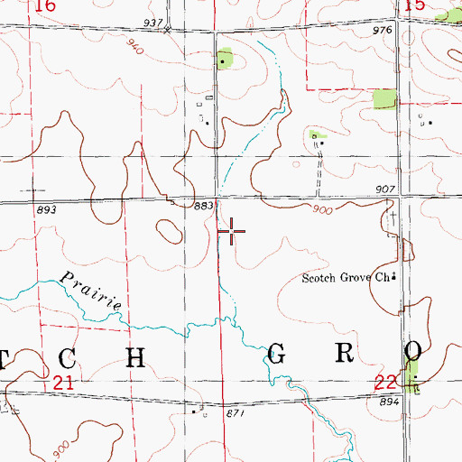 Topographic Map of Township of Scotch Grove, IA