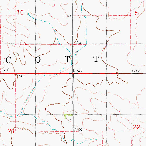 Topographic Map of Township of Scott, IA