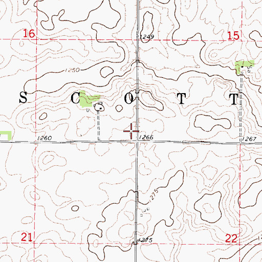 Topographic Map of Township of Scott, IA