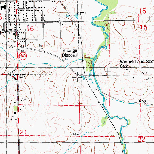 Topographic Map of Township of Scott, IA