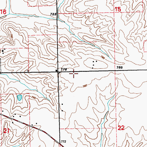 Topographic Map of Township of Scott, IA