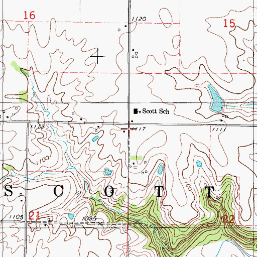 Topographic Map of Township of Scott, IA