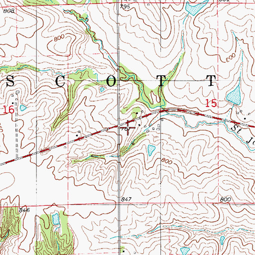 Topographic Map of Township of Scott, IA