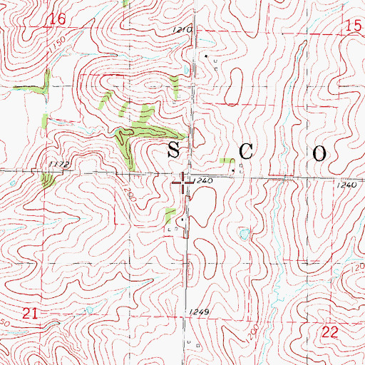 Topographic Map of Township of Scott, IA