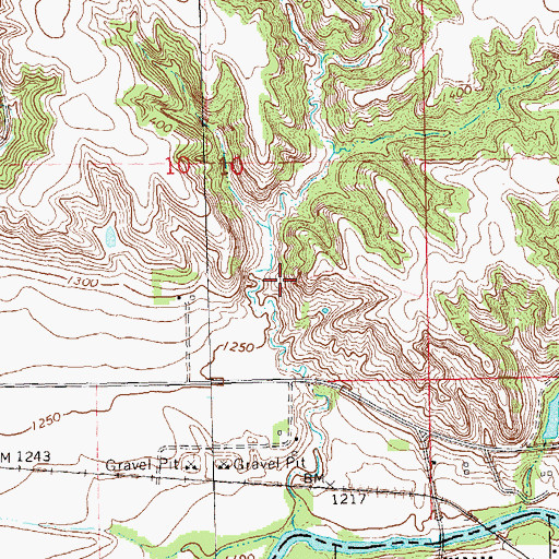 Topographic Map of Township of Settlers, IA