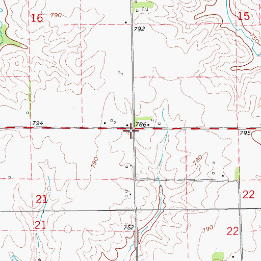 Topographic Map of Township of Seventy-Six, IA