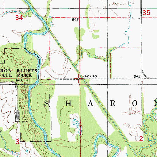Topographic Map of Township of Sharon, IA