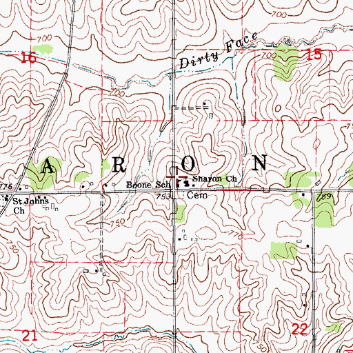 Topographic Map of Township of Sharon, IA
