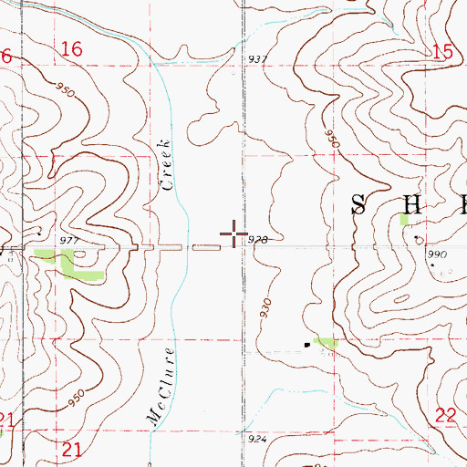 Topographic Map of Township of Shell Rock, IA