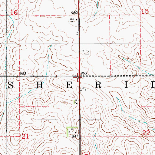 Topographic Map of Township of Sheridan, IA