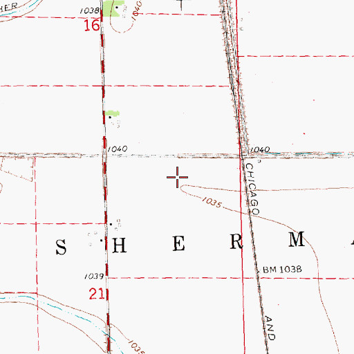 Topographic Map of Township of Sherman, IA