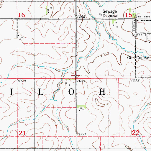Topographic Map of Township of Shiloh, IA