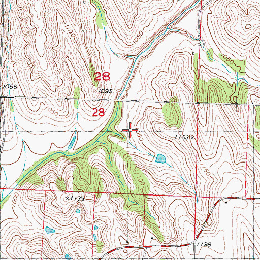 Topographic Map of Township of Sidney, IA
