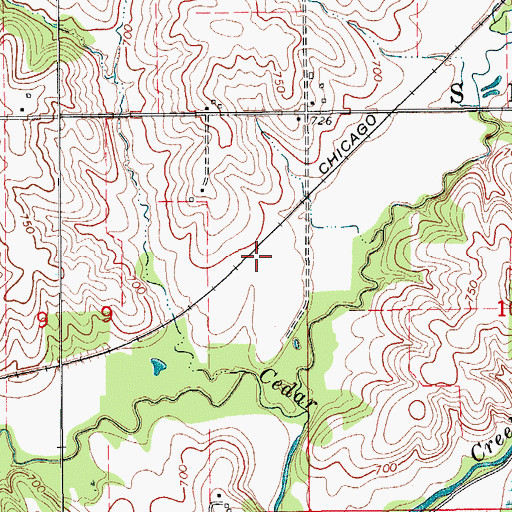 Topographic Map of Township of Sigourney, IA