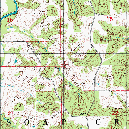 Topographic Map of Township of Soap Creek, IA