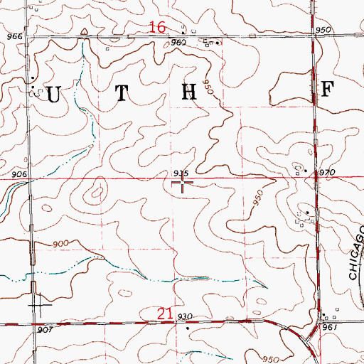 Topographic Map of Township of South Fork, IA