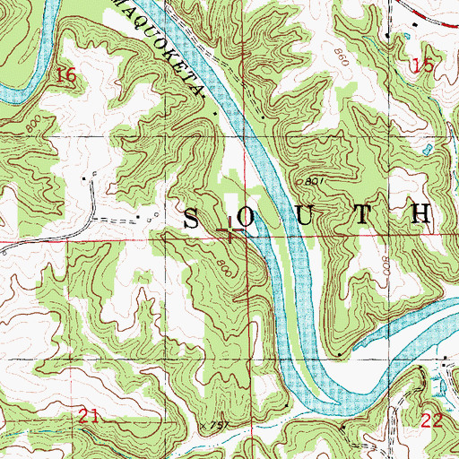 Topographic Map of Township of South Fork, IA