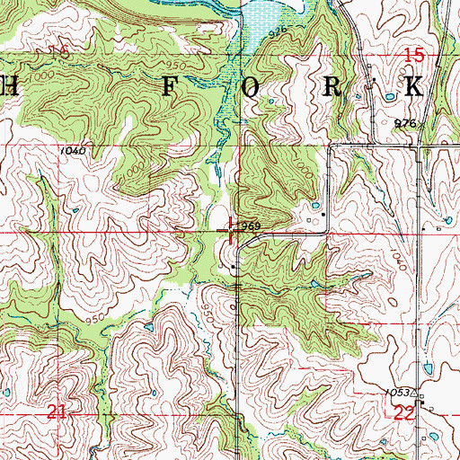 Topographic Map of Township of South Fork, IA