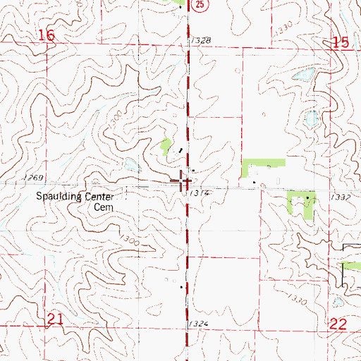 Topographic Map of Township of Spaulding, IA