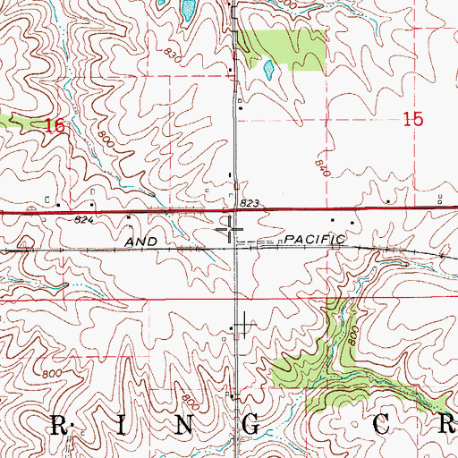 Topographic Map of Township of Spring Creek, IA