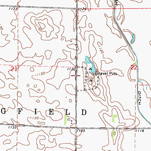 Topographic Map of Township of Springfield, IA